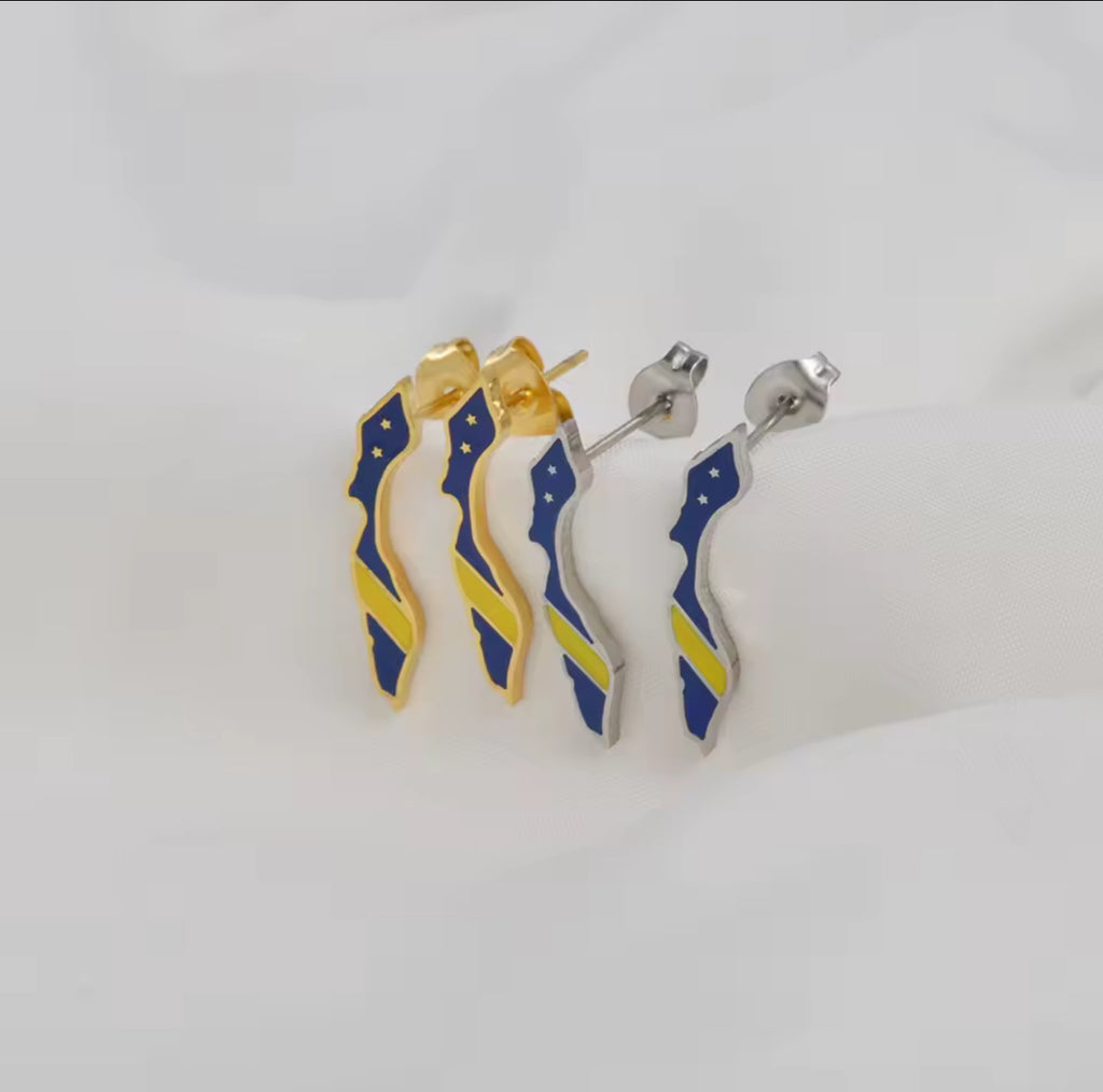 Curacao Flag Stud Earrings