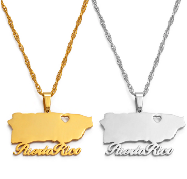 Puerto Rico Solid Name Chain