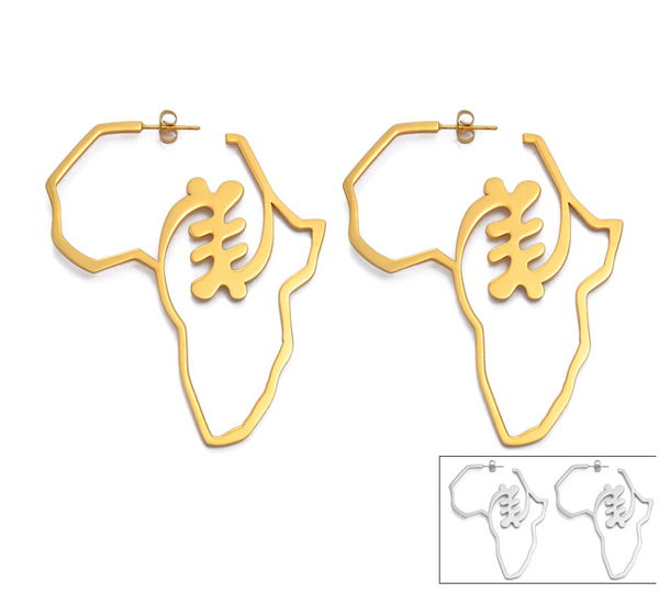 African Continent Medium Gye Nyame Hoops
