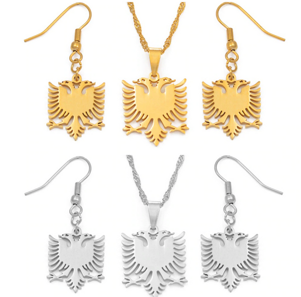 Albania Symbol Chain & Earrings Set