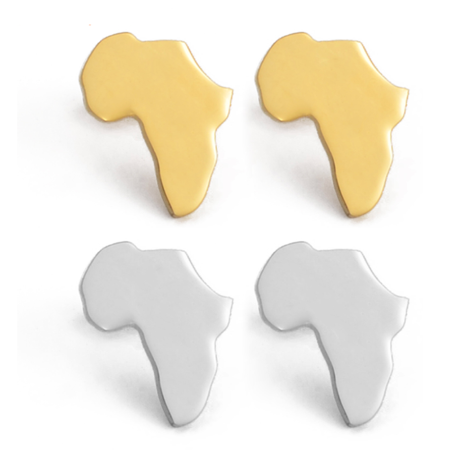 Africa Continent Stud Earrings