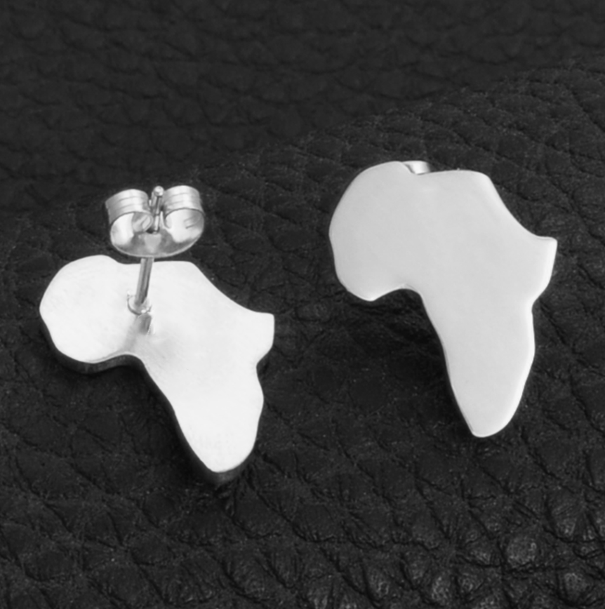 Africa Continent Stud Earrings