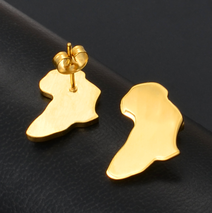 Africa Continent Stud Earrings