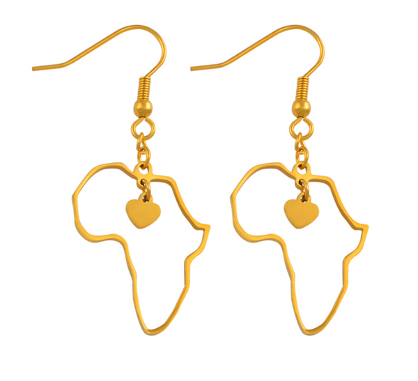 Heart Map of Africa Earrings