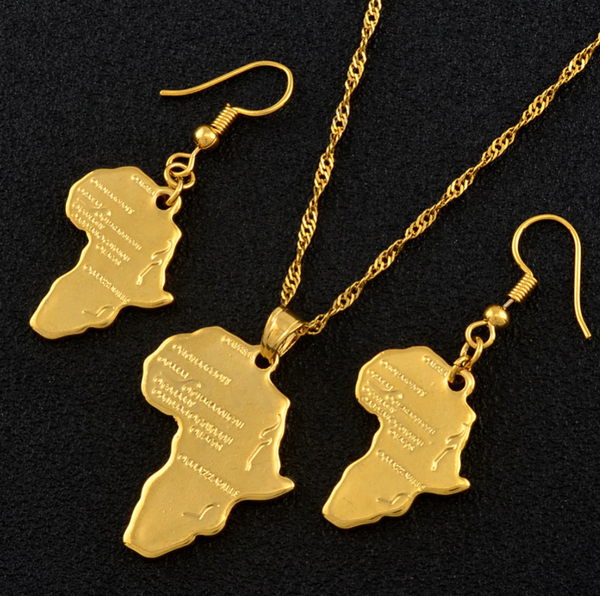 Africa Before Colonialism Chain & Drop Earrings Set
