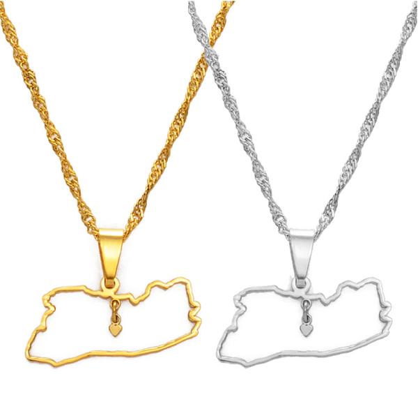 El Salvador Heart Outline Chain