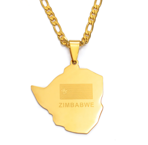 Zimbabwe Solid Flag with Thick Chain