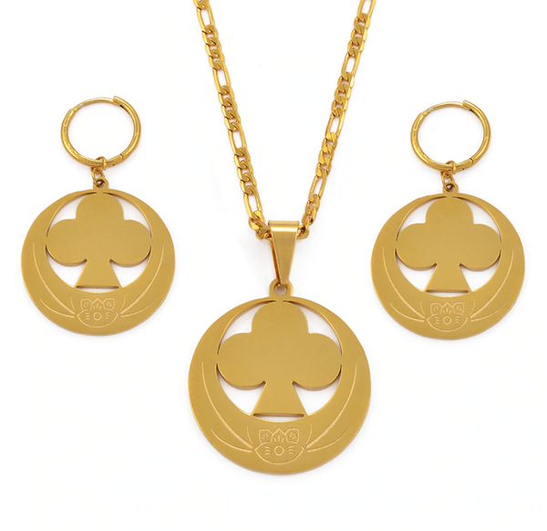 Micronesia Flower Chain and Earrings Set