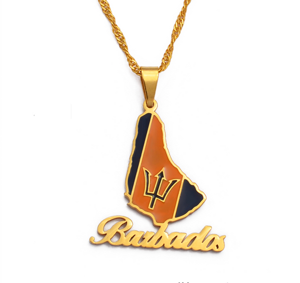 Barbados Flag & Word Chain