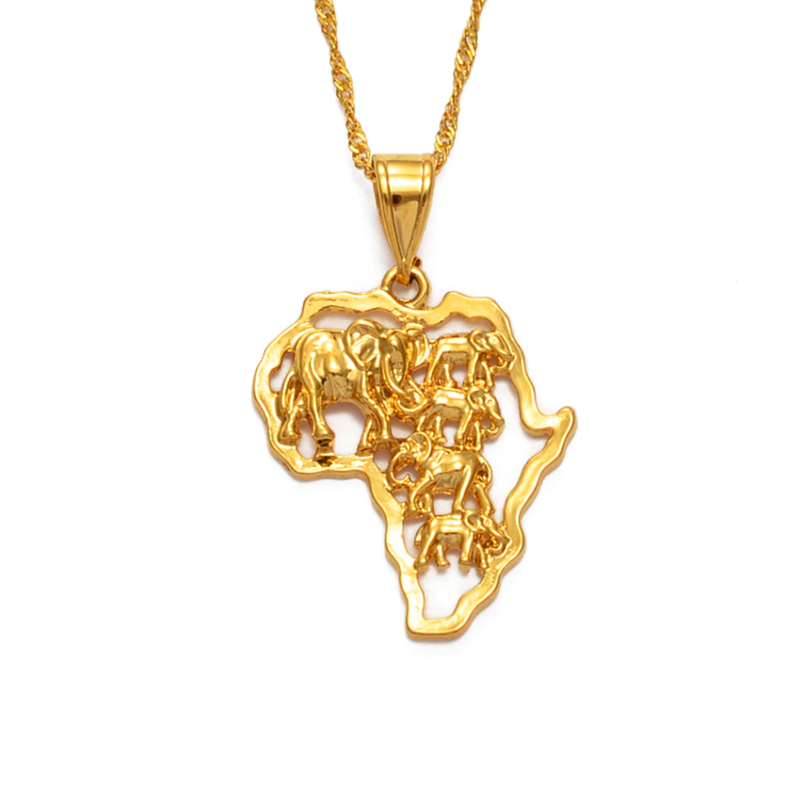 Elephants In Africa Map Chain