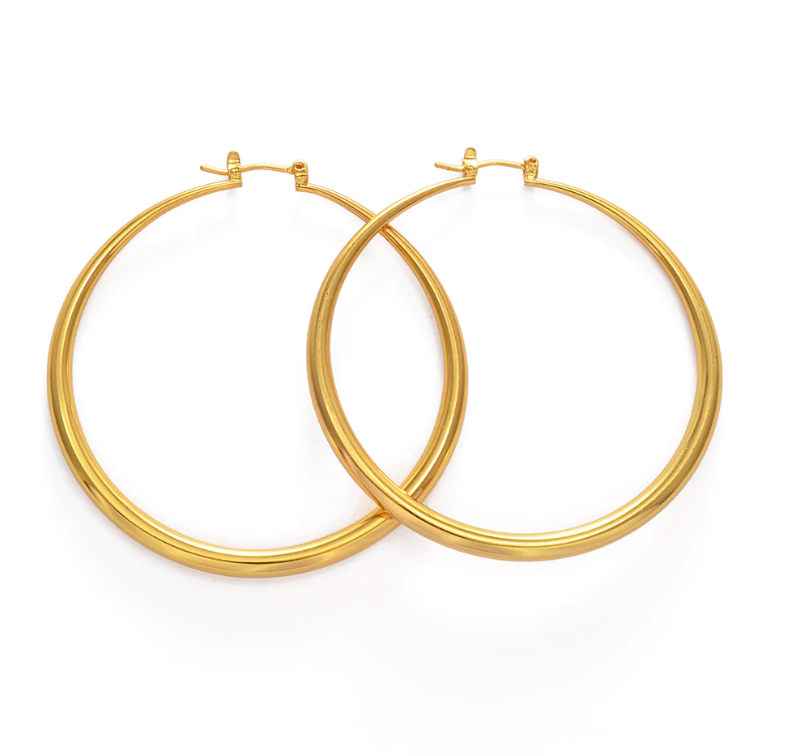 Gold Round Hoop Earrings