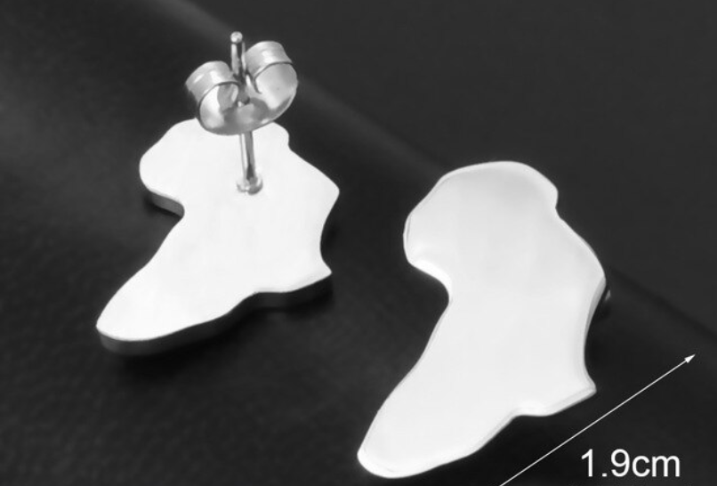 Africa Continent Stud Earrings