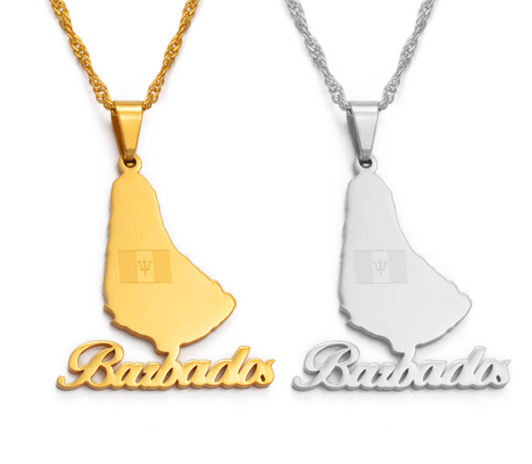 Barbados Solid Flag & Word Chain