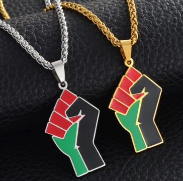 Pan African Flag Power Fist Chain