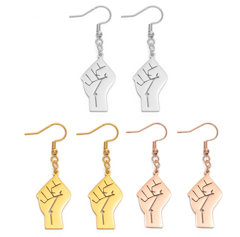 Power Fist Drop Earrings