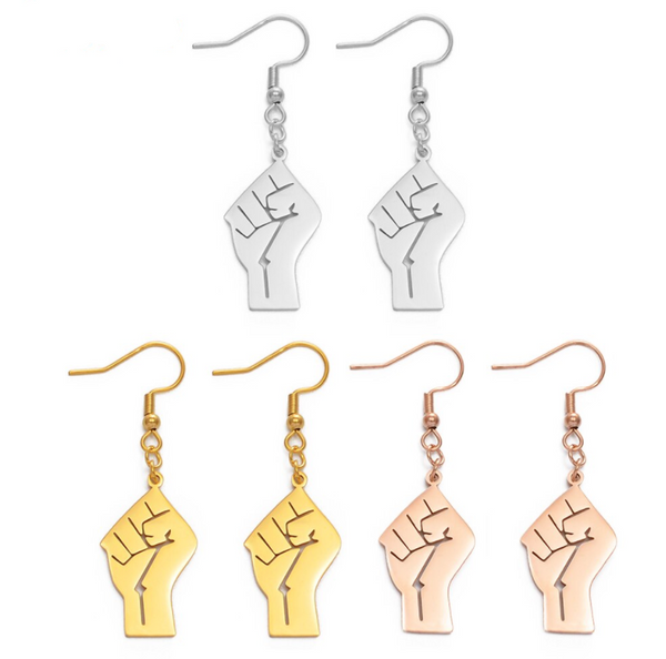 Power Fist Drop Earrings
