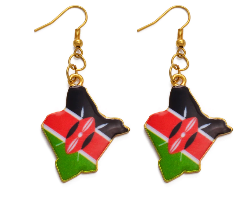 Kenya Flag Drop Earrings