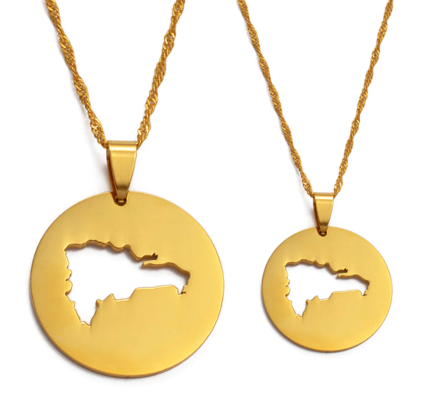 Dominican Republic Map Outline Pendant