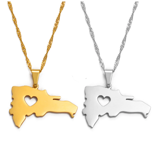 Dominican Republic Solid Heart Chain