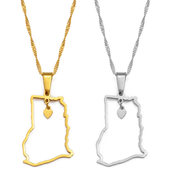 iHeart Ghana Solid Outline Chain
