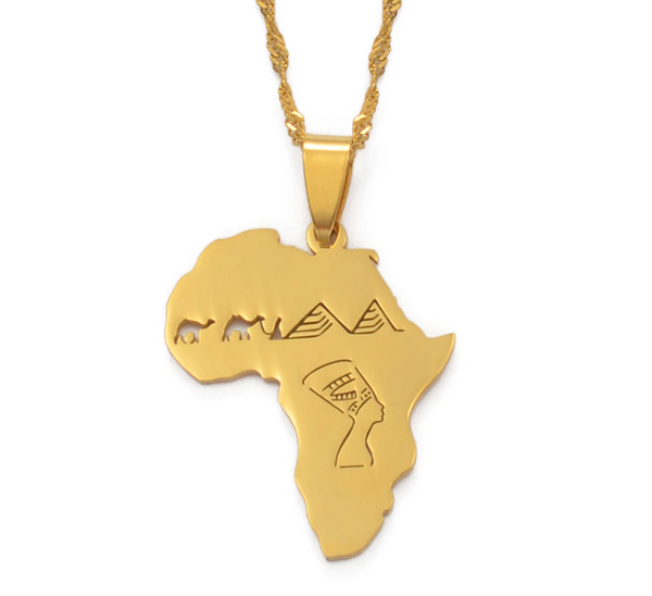 Africa Engraved Queen Map Chain