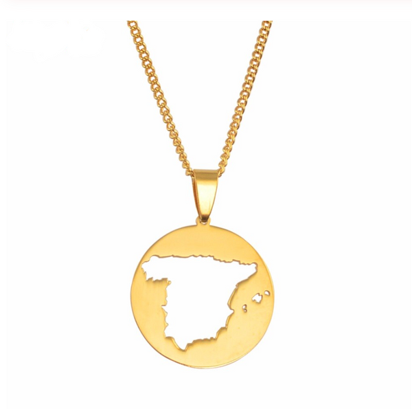 Outline of Spain Solid Flag Chain